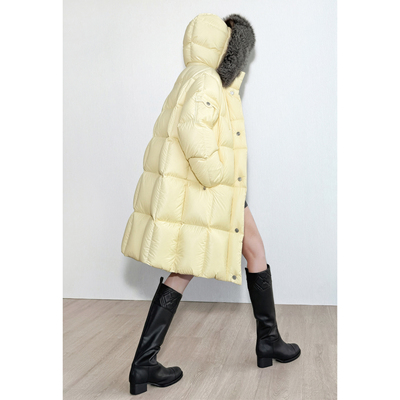 NancyCavally泡芙感中长款羽绒服