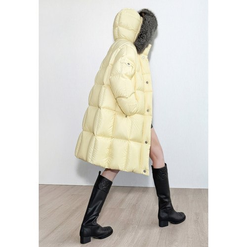 NancyCavally泡芙感中长款羽绒服