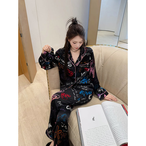 NancyCavally彩绘涂鸦真丝睡衣