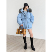 工装 NancyCavally专柜款 暖奢蓄热95白鹅绒 银狐大毛领派克羽绒服