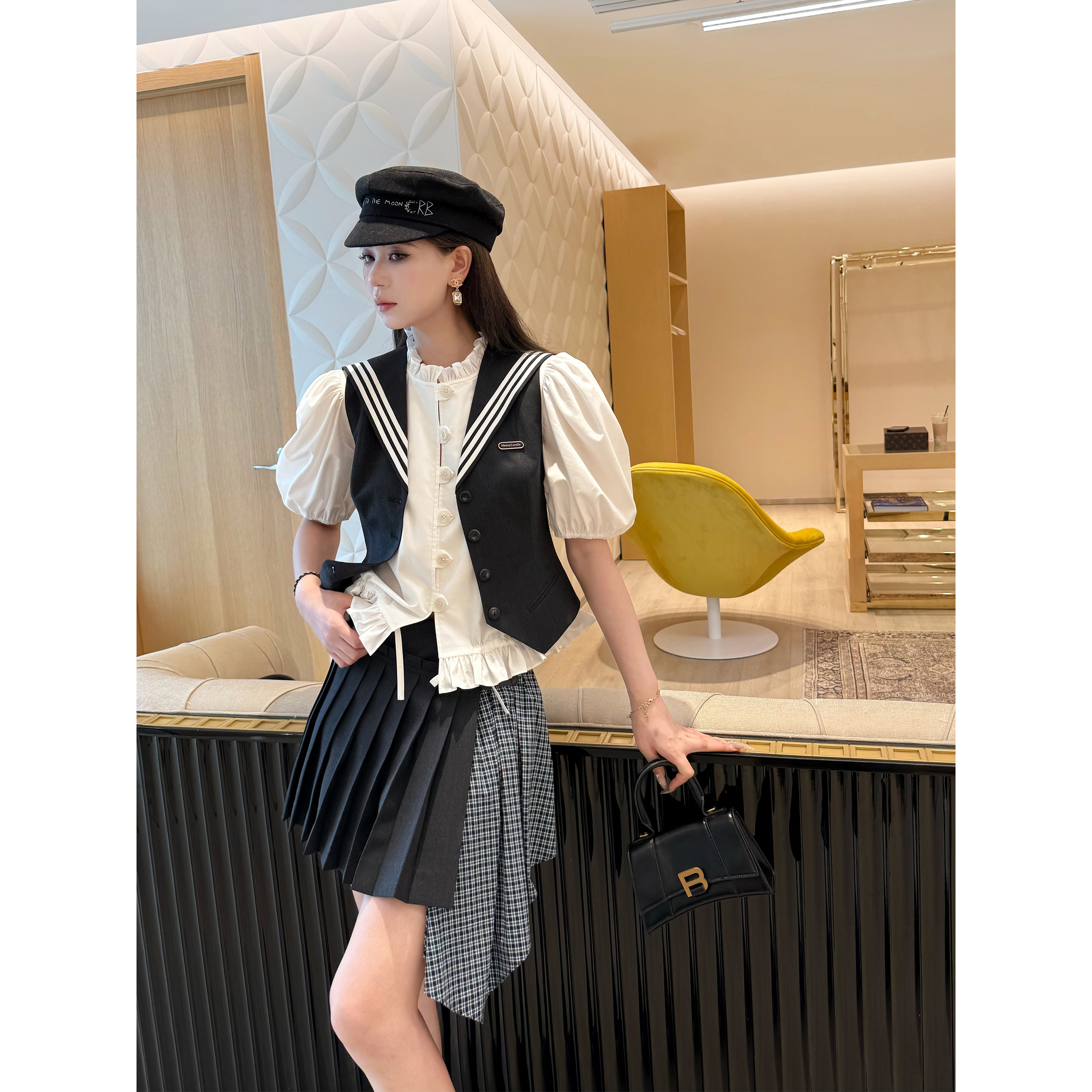 NancyCavally度假宫廷风花苞衬衫