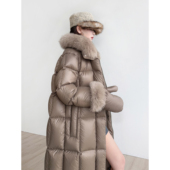 狐狸毛翻领长款 NancyCavally专柜款 超细高密蓬松95白鹅绒 羽绒服