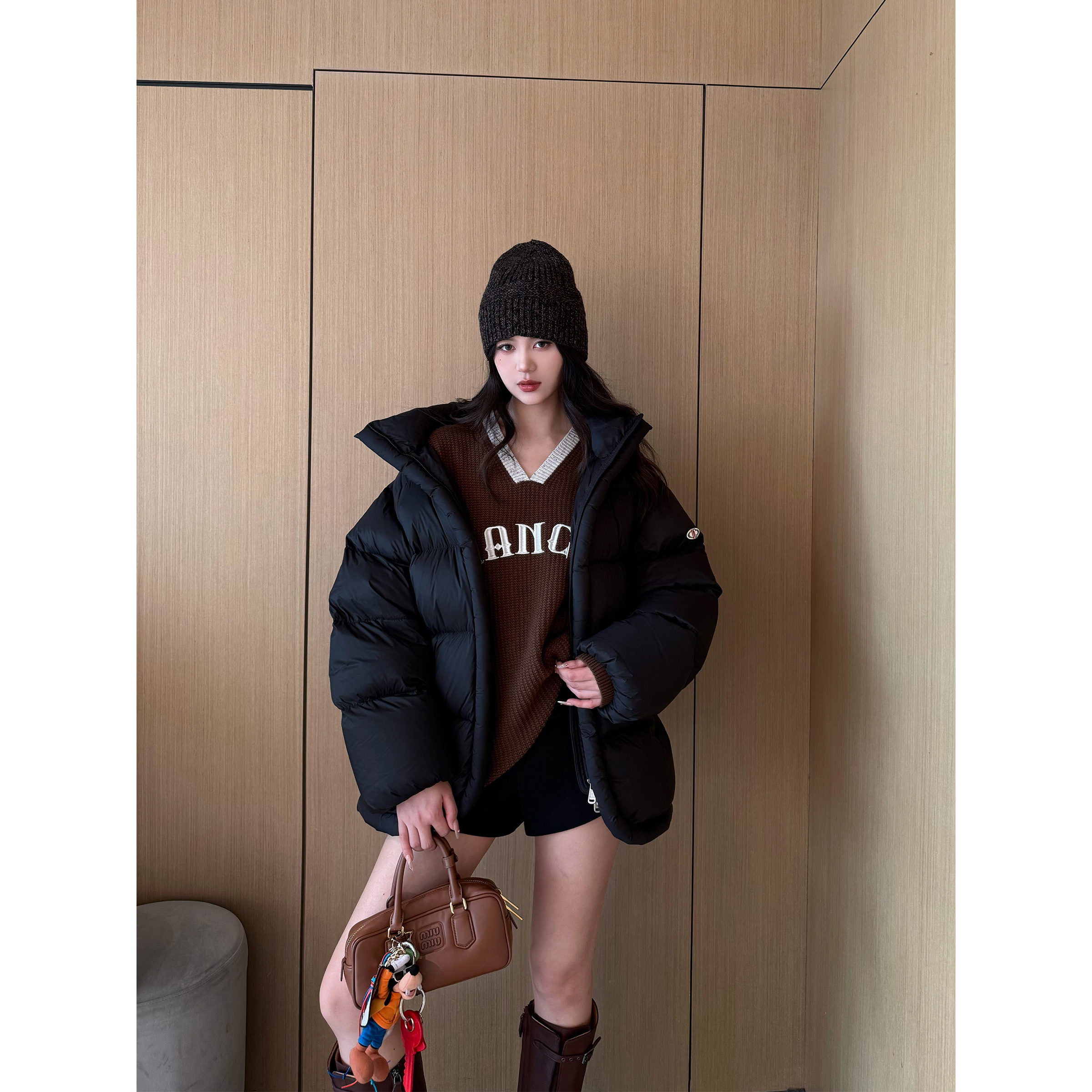 NancyCavally立体充绒条羽绒服