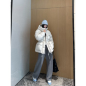 蓄热0压感95白鹅绒立体口袋可收腰面包羽绒服 NancyCavally专柜款