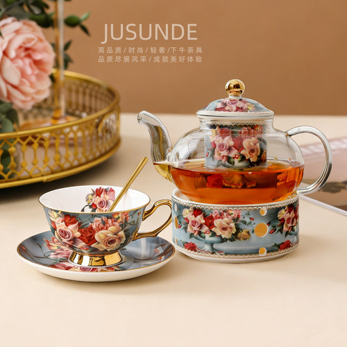 JuSunDe爱与誓言 复古欧式骨瓷咖啡杯碟精致下午茶杯礼盒装伴手礼