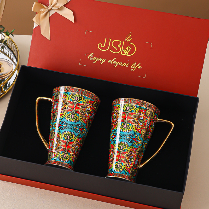 骨瓷马克杯jusunde8折礼盒装欧式