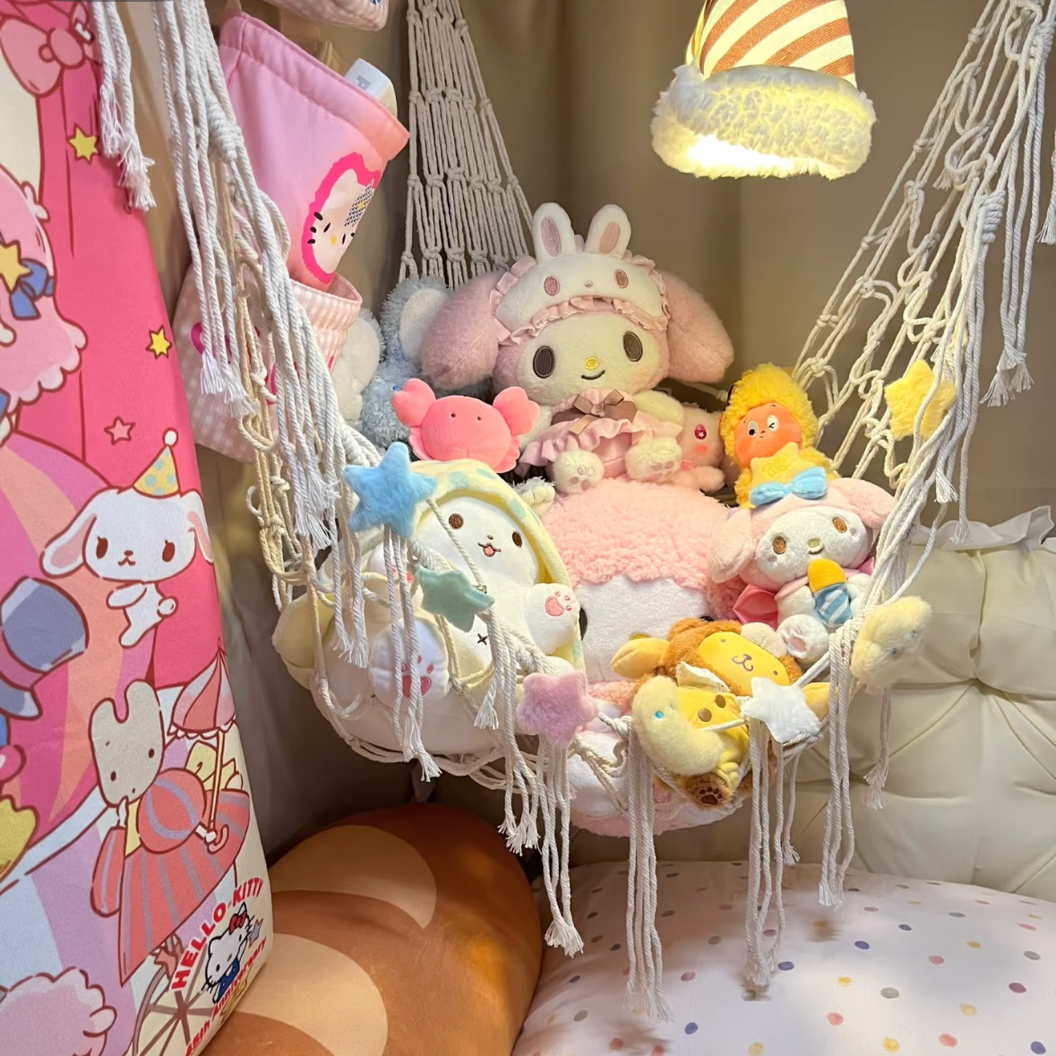 20cm40cm棉花娃娃吊床宿舍养娃好物娃用收纳架毛绒公仔秋千置物架