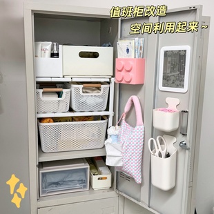 铁皮衣柜收纳盒护士柜分层置物架子医院值班室更衣柜隔板架可伸缩