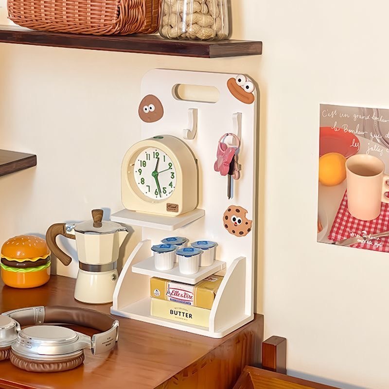 厨房洞洞板置物架调料架免打孔分层隔板带挂钩可壁挂咖啡角收纳架