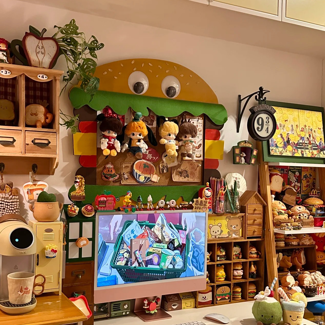 卡通汉堡包毛毡板墙上软木板