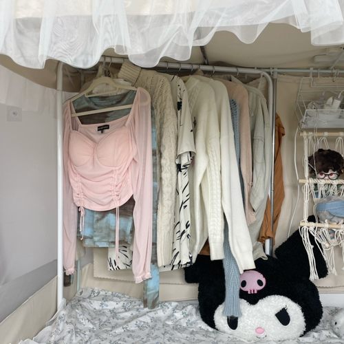 宿舍挂衣架衣帽架晚上放衣服神器不占空间床上衣柜衣服挂架置物架