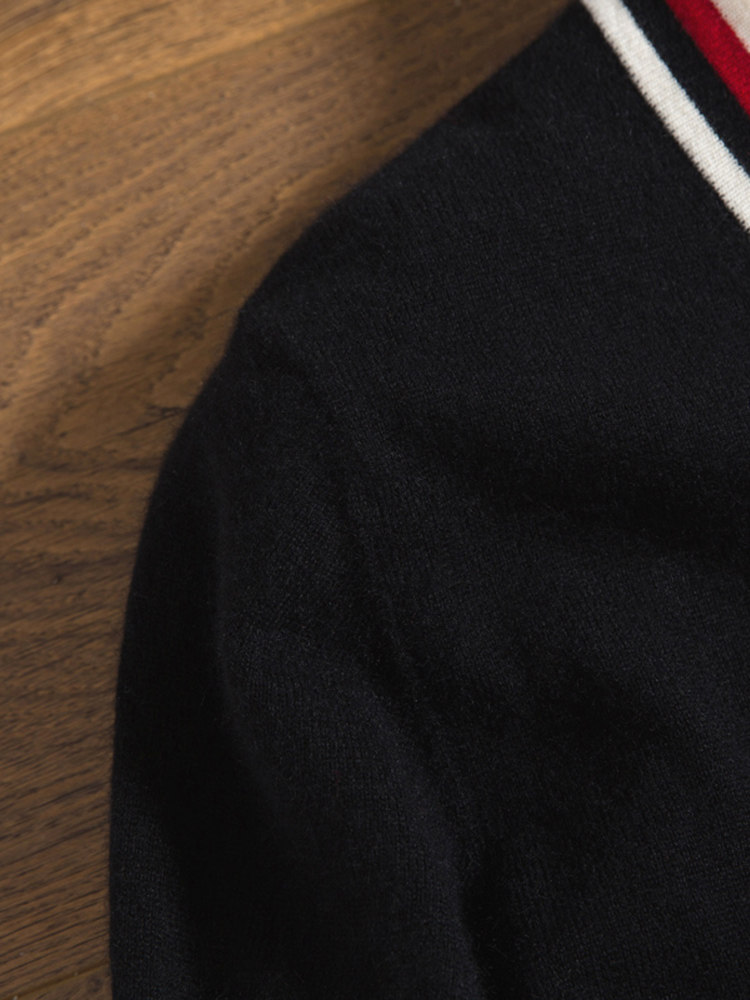 2024 가을 캐시미어 스웨터 자켓 남성용 대비 색 니트 스웨터 카디건 젊은 남성 카디건 패션 스웨터 겉옷