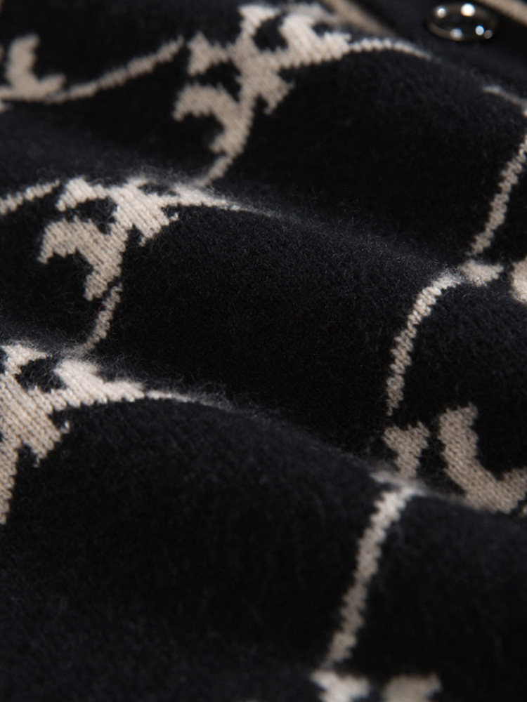 캐시미어 스웨터 남성 100 순수 캐시미어 카디건 브이넥 두꺼운 대비 자카드 비즈니스 캐주얼 고급 남성 니트 재킷