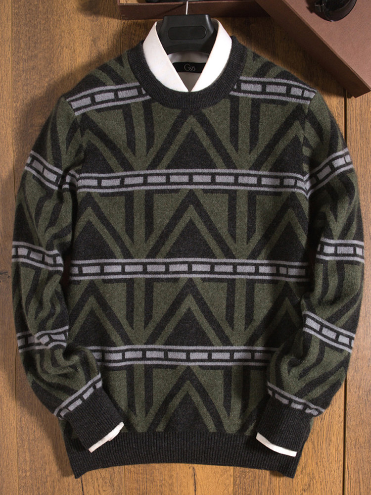 두꺼운 캐시미어 스웨터 남성 라운드 넥 가을 겨울 느슨한 긴팔 청소년 100% 순수 캐시미어 남성 스웨터 바닥 셔츠 유행