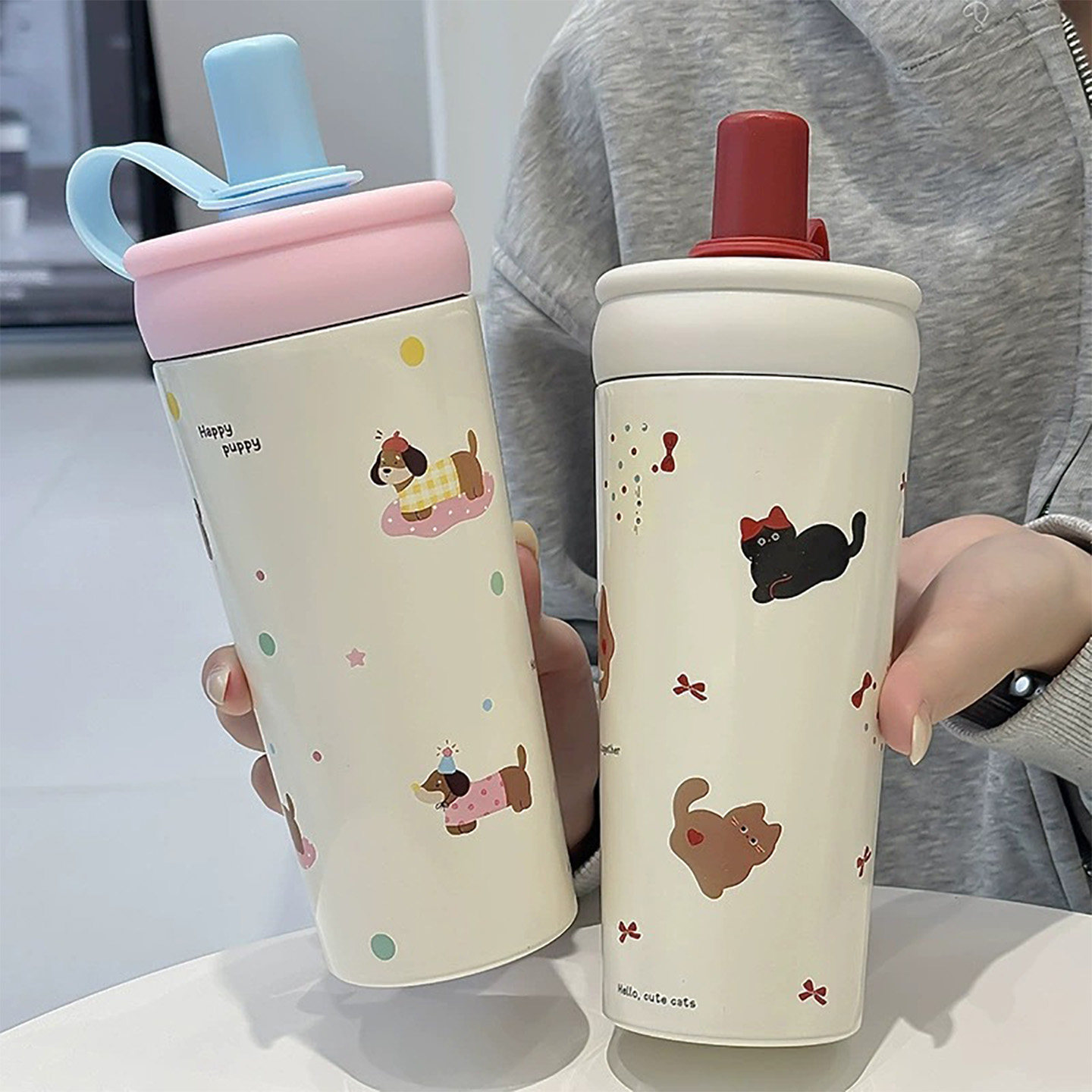儿童卡通防漏直饮600ml保温杯