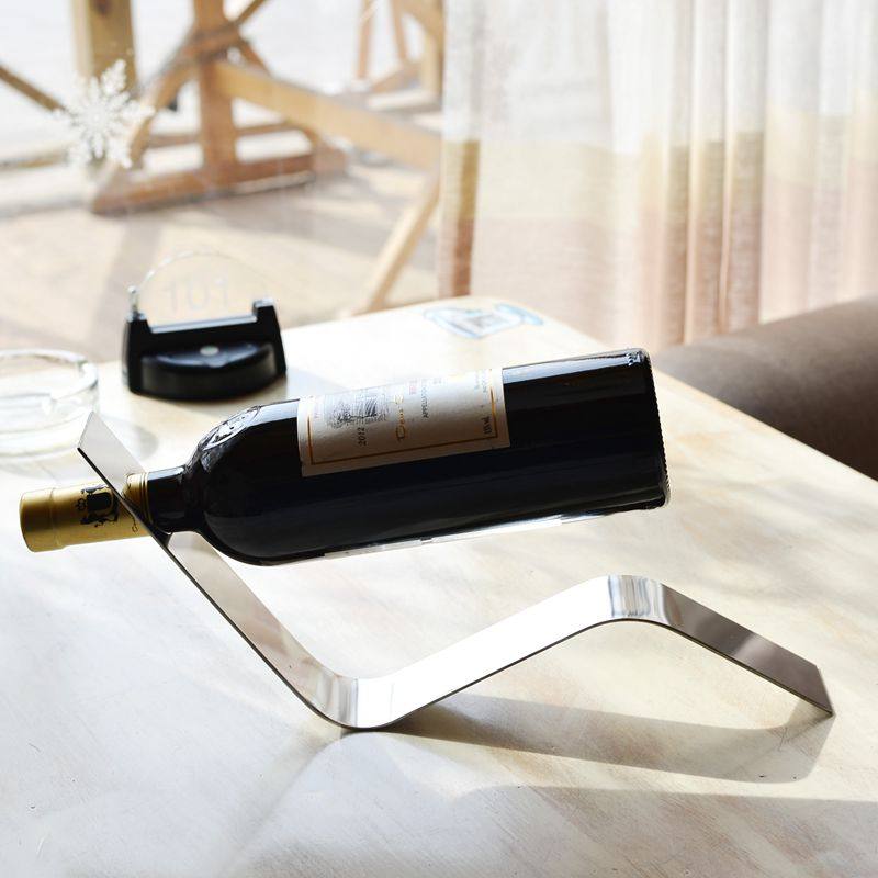 创意简约不锈钢红酒架子葡萄酒瓶架酒柜装饰红酒架摆件红酒托瓶架