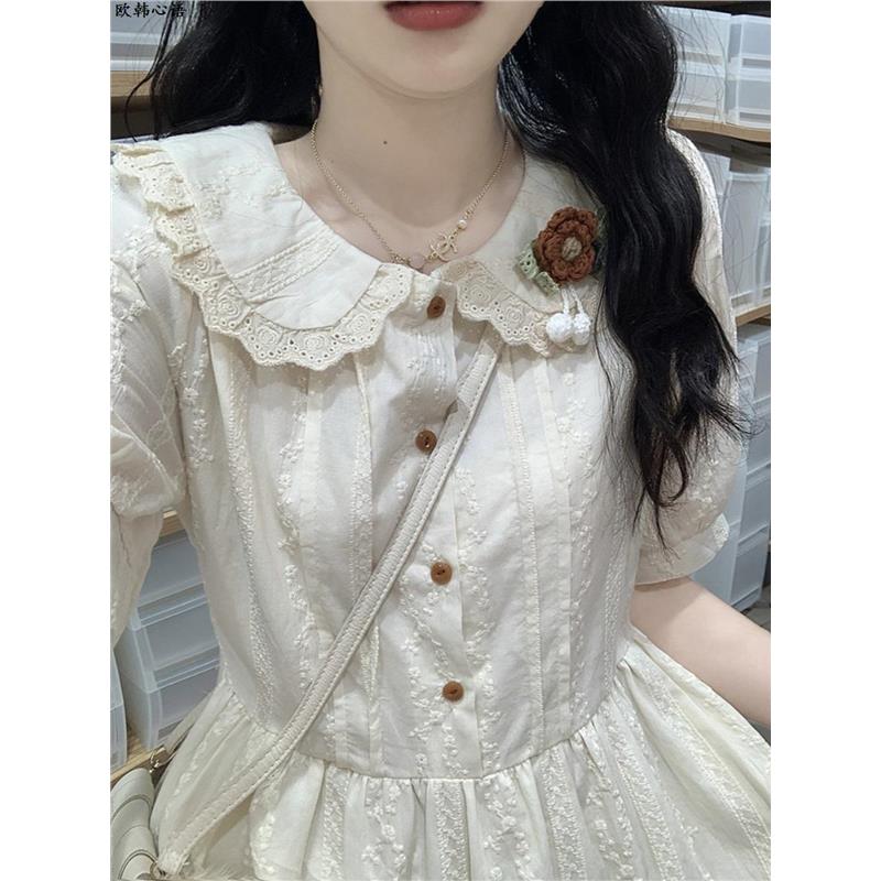 少女娃领连衣裙2024夏装新