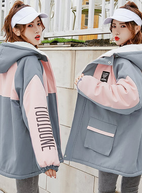 加绒加厚新款百搭棉服工装外套