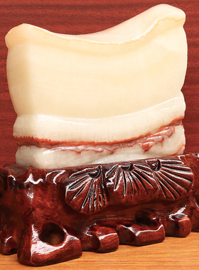 16*17*4cm1695g天然石材奇石摆件猪肉石五花肉桌面装饰雕刻石摆件