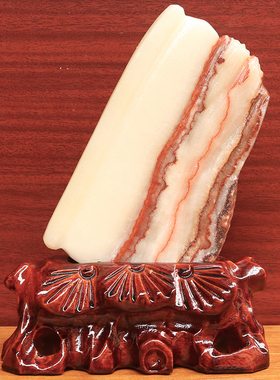 15*20*2cm967g天然石材奇石摆件猪肉石五花肉桌面装饰雕刻石摆件