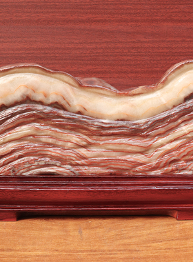 34*22*5cm6842g天然石材奇石摆件猪肉石五花肉桌面装饰雕刻石摆件