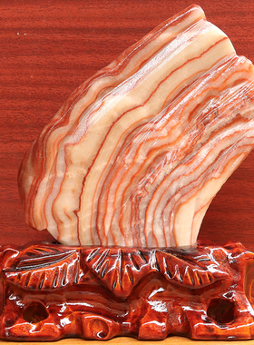 14*18*2cm1031g天然石材奇石摆件猪肉石五花肉桌面装饰雕刻石摆件
