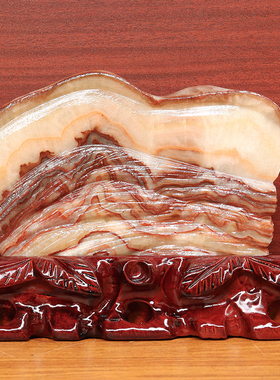 22*17*2cm1495g天然石材奇石摆件猪肉石五花肉桌面装饰雕刻石摆件