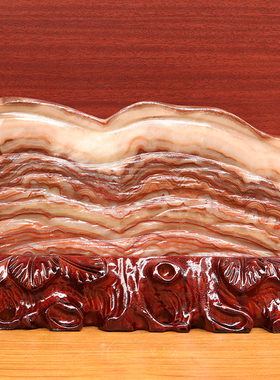 29*19*2cm2629g天然石材奇石摆件猪肉石五花肉桌面雕刻石摆件