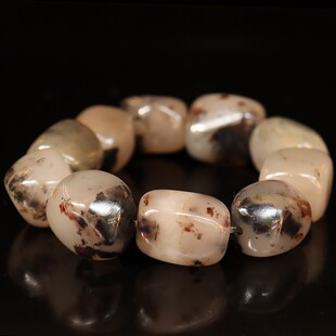 16*20mm10颗95g天然桂林鸡血玉石手链田湾料黄色手串男士手链