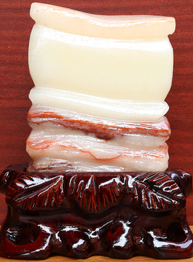 13*17*6cm2267g天然石材奇石摆件猪肉石五花肉桌面装饰雕刻石摆件