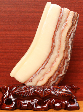 18*25*2cm1528g天然石材奇石摆件猪肉石五花肉桌面装饰雕刻石摆件