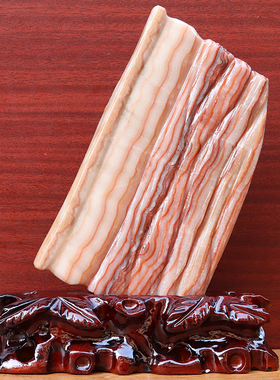 18*23*2cm1311g天然石材奇石摆件猪肉石五花肉桌面装饰雕刻石摆件