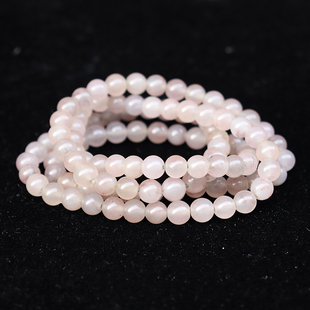 天然6*6mm108颗35g桂林鸡血玉石手链田湾料白色手串女士手链