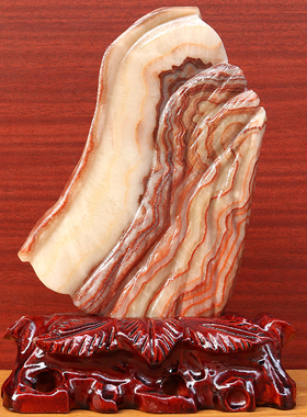 18*25*3cm1805g天然石材奇石摆件猪肉石五花肉桌面装饰雕刻石摆件