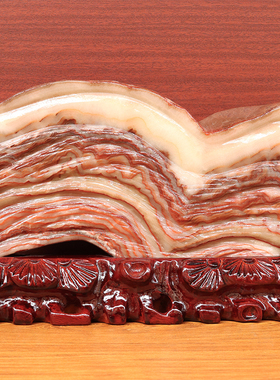 31*21*3cm3938g天然石材奇石摆件猪肉石五花肉桌面装饰雕刻石摆件