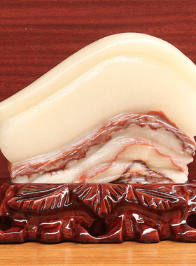 19*16*2cm1259g天然石材奇石摆件猪肉石五花肉桌面装饰雕刻石摆件