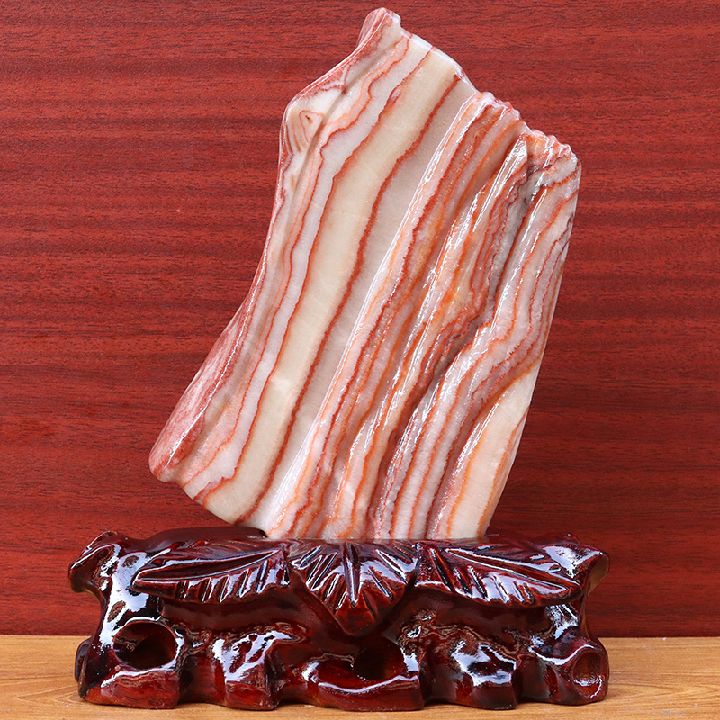 15*20*2cm936g天然石材奇石摆件猪肉石五花肉桌面装饰雕刻石摆件