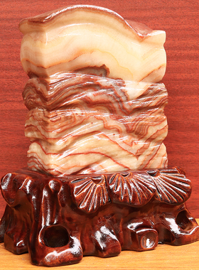 14*17*4cm2005g天然石材奇石摆件猪肉石五花肉桌面装饰雕刻石摆件