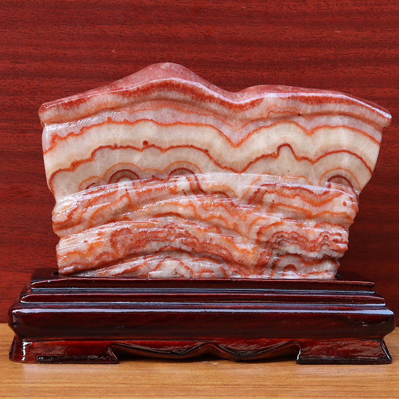 17*14*2cm995g天然石材奇石摆件猪肉石五花肉桌面装饰雕刻石摆件