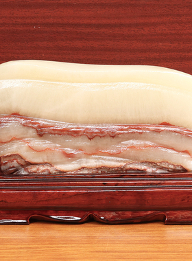 21*13*3cm1493g天然石材奇石摆件猪肉石五花肉桌面装饰雕刻石摆件