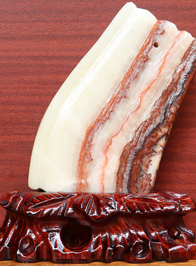 17*22*2cm1387g天然石材奇石摆件猪肉石五花肉桌面装饰雕刻石摆件