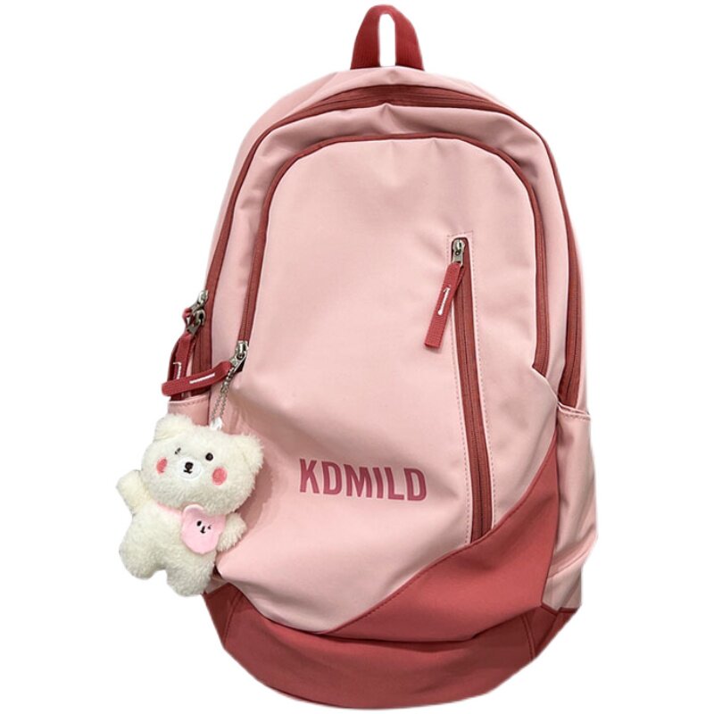 SCHOOLBAG FEMALE MIDDLE SCHOOL STUDENT SIMPLE AND VERSATILE LARGE-CAPACITY COLLEGE STUDENT BACKPACK INS KOREAN HIGH SCHOOL STUDENT TREASURE BACKPACK