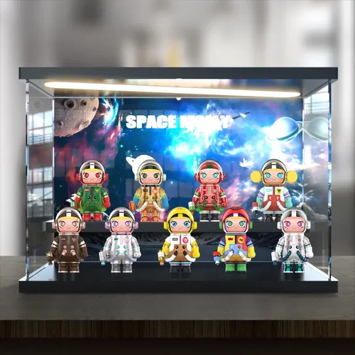 防尘展示盒适用PMART泡泡玛特 100%SPACEMOLLY系列盲盒透明收纳盒