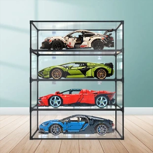 赛车展示盒兰博基尼42115布加迪42083法拉利42143合金展示柜