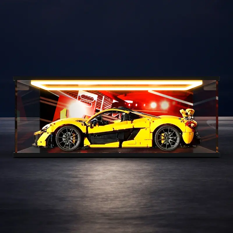 适用42172迈凯伦P1积木玩具模型罩子亚克力回型灯防尘收纳盒