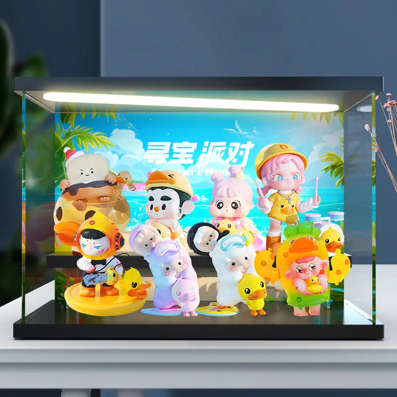适用 B·DUCK寻宝派对系列多IP联名盲盒潮玩主题场景盒高清收纳盒