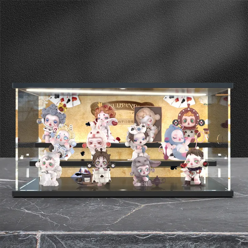 泡泡玛特防尘盒 SKULLPANDA平日奇境系列盲盒玩具灯光场景展示盒