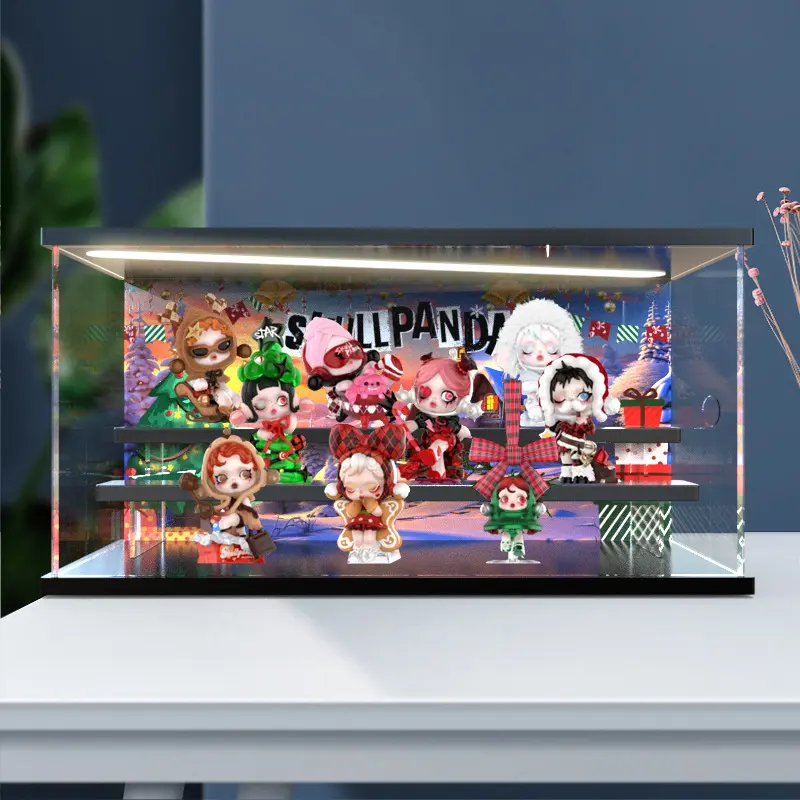 适用泡泡玛特SKULLPANDA许愿时间到系列sp盲盒防尘罩亚克力收纳盒