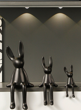 意式极简坐姿长耳兔电视背景墙摆件玄关客厅电视柜酒柜家居装饰品