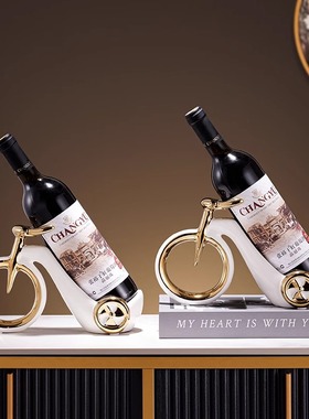 2025年装饰品摆件创意轻奢高档自行车红酒酒架电视机柜子酒柜桌面